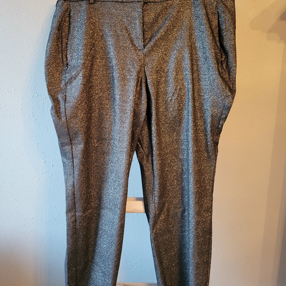 Lane Bryant Shimmering Gray Straight Leg Pants
